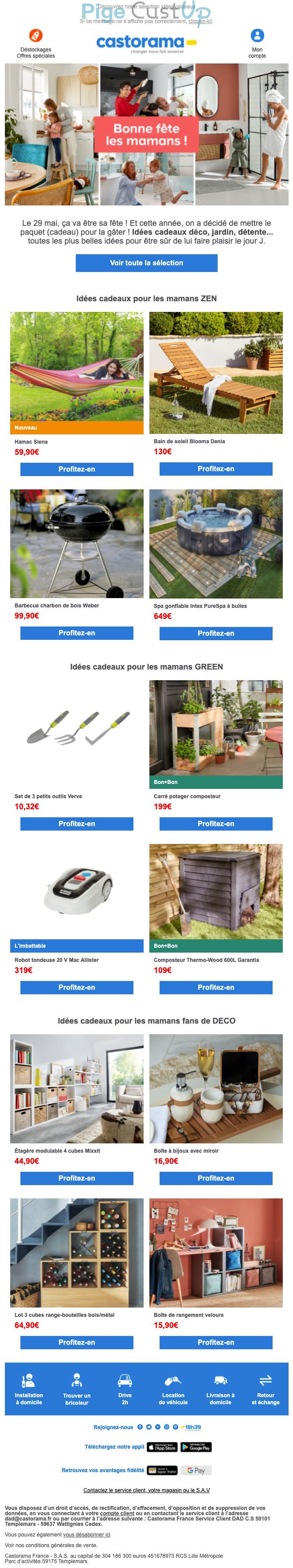 Exemple de Type de media  e-mailing - Castorama - Marketing relationnel - Calendaire (Noël, St valentin, Vœux, …)