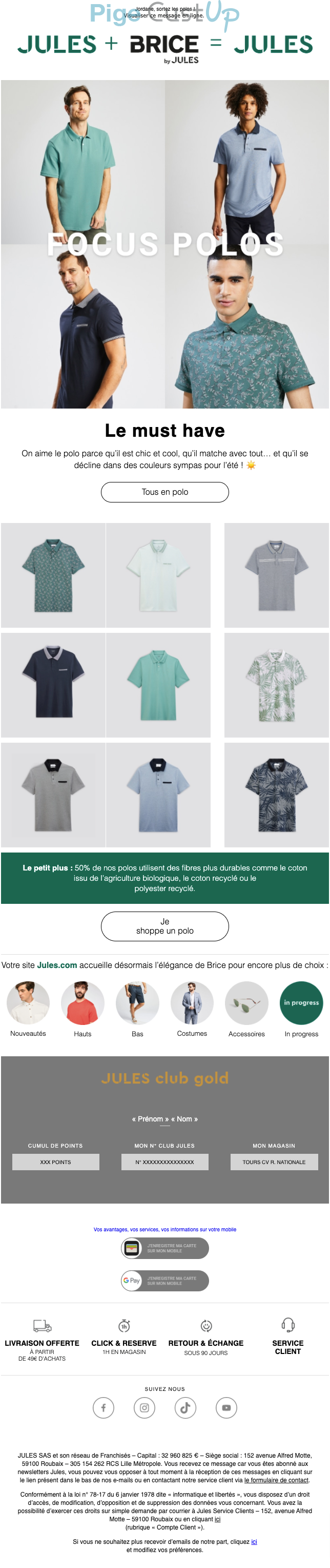 Exemple de Type de media  e-mailing - Brice - Marketing relationnel - Newsletter