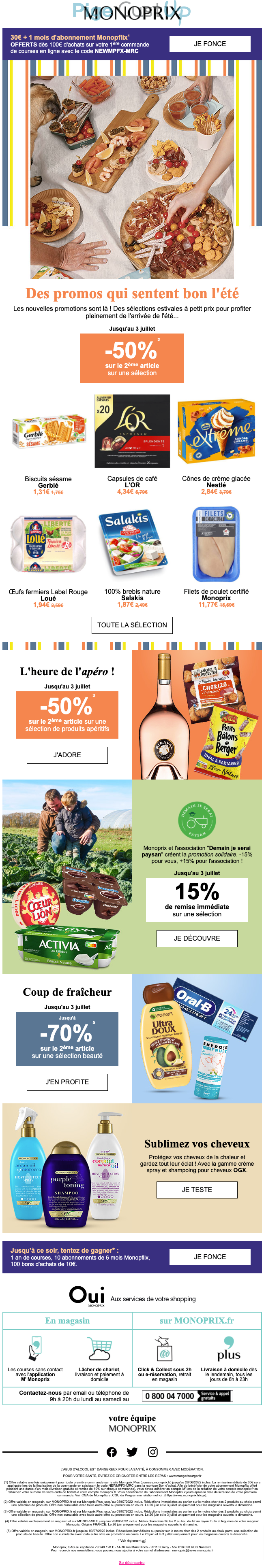 Monoprix - Exemple de e-mailing - 12/2021, 21830, Benchmark