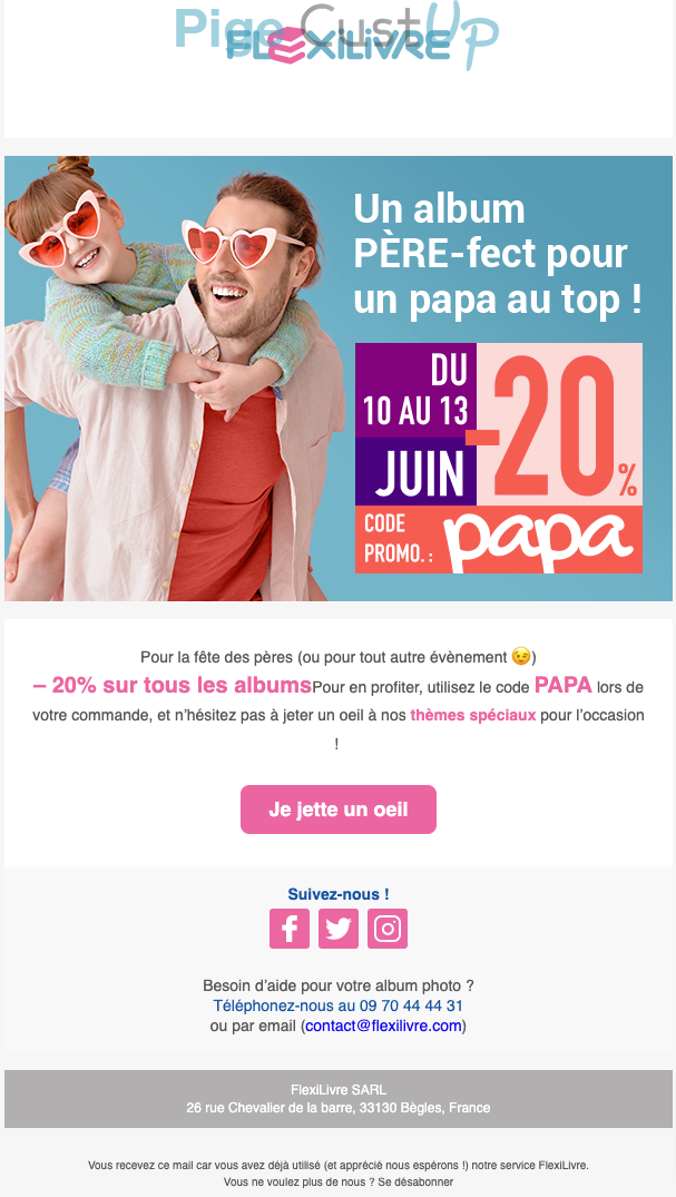 Exemple de Type de media  e-mailing - Flexilivre - Marketing relationnel - Calendaire (Noël, St valentin, Vœux, …)