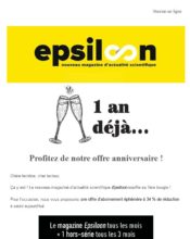 e-mailing - Marketing marque - Anniversaire marque - Epsiloon - 06/2022