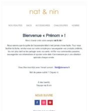 e-mailing - Marketing relationnel - Bienvenue - Welcome - Nat & Nin - 10/2023