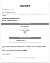 e-mailing - Transactionnels - Confirmation de commande - Timberland - 06/2022