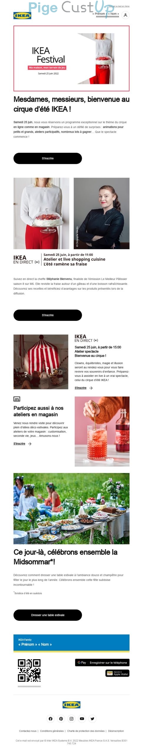 Exemple de Type de media  e-mailing - Ikea - Marketing relationnel - Evénement