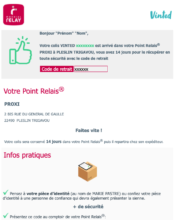 e-mailing - Transactionnels - Retrait commande - Mondial Relay - 07/2022