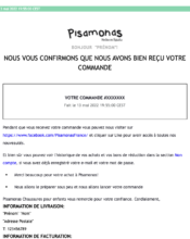 e-mailing - Transactionnels - Confirmation de commande - Pisamonas - 07/2022