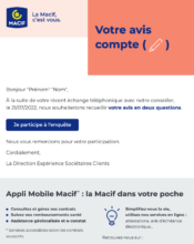 e-mailing - Enquêtes Clients - NPS / Avis clients - Macif - 07/2022