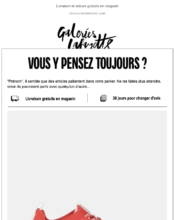 e-mailing - Marketing Acquisition - Panier abandonné - Galeries Lafayette - 04/2022