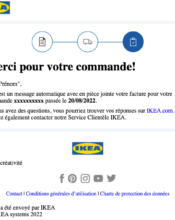 e-mailing - Transactionnels - Mise à disposition facture - Ikea - 08/2022