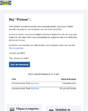 e-mailing - Transactionnels - Suivi de commande Expédition / Livraison - Ikea - 08/2022