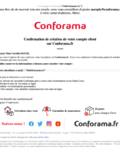 e-mailing - Transactionnels - Confirmation Création de Compte - Conforama - 08/2022