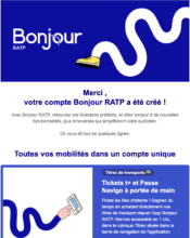  - Marketing relationnel - Bienvenue - Welcome - Transactionnels - Confirmation Ouverture de compte - RATP - 10/2023