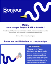 - Marketing relationnel - Bienvenue - Welcome - Transactionnels - Confirmation Ouverture de compte - RATP - 10/2023