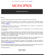 e-mailing - Service Clients - Réclamations - Monoprix - 04/2022