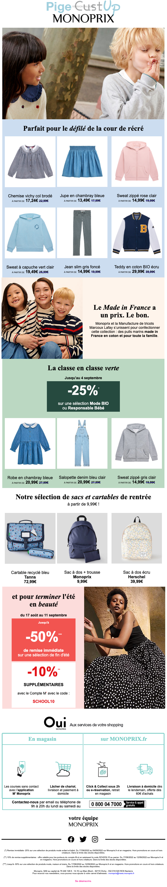 Exemple de Type de media  e-mailing - Monoprix - Marketing relationnel - Calendaire (Noël, St valentin, Vœux, …)