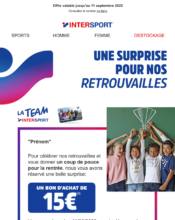 e-mailing - Marketing Acquisition - Relance inactifs - Intersport - 08/2022