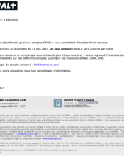 e-mailing - Transactionnels - Refus création de compte - Doublon - Canal + - 06/2022