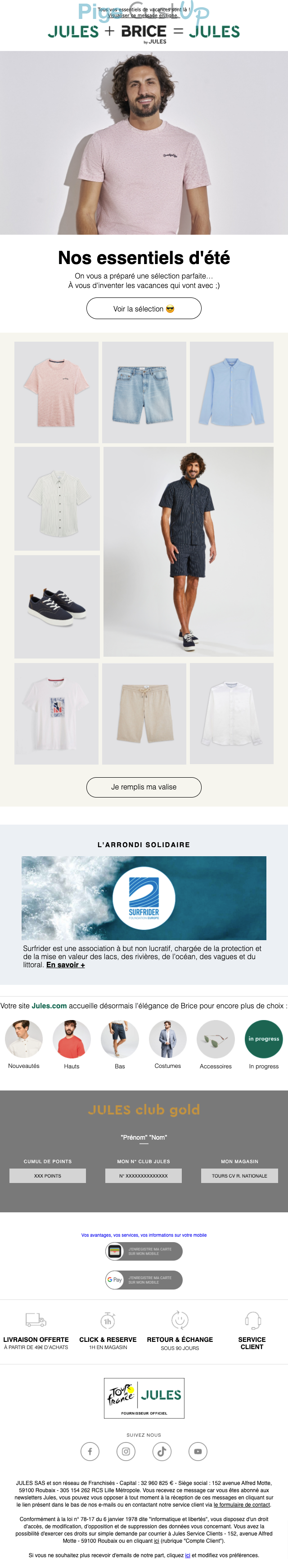 Exemple de Type de media  e-mailing - Jules - Marketing relationnel - Newsletter