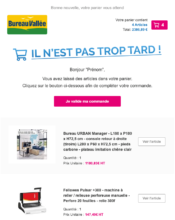 e-mailing - Marketing Acquisition - Panier abandonné - Bureau Vallée - 07/2022
