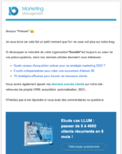 e-mailing - Marketing Acquisition - Relance inactifs - Marketing Management - 08/2022