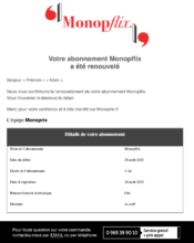 e-mailing - Marketing fidélisation - Renouvellement abonnement - Monoprix - 08/2022