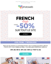 e-mailing - Marketing Acquisition - Derniers jours - Ventes flash, soldes, demarque, promo, réduction - Photoweb - 09/2022