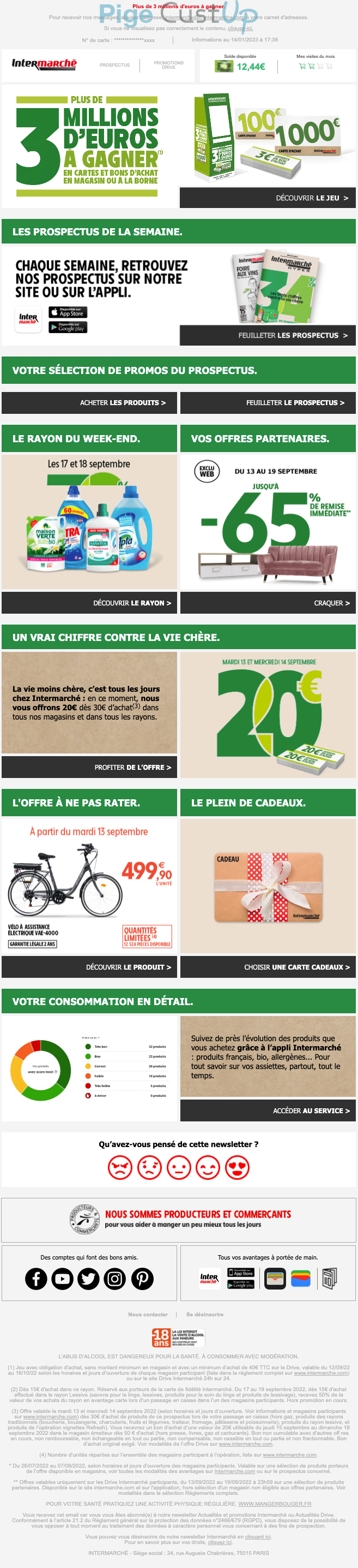 Exemple de Type de media  e-mailing - Intermarché - Marketing Acquisition - Anniversaire marque