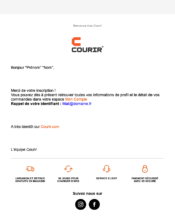 e-mailing - Marketing relationnel - Bienvenue - Welcome - Transactionnels - Confirmation Création de Compte - Courrir - 09/2022