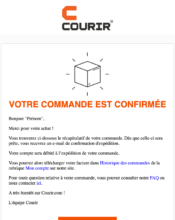 e-mailing - Transactionnels - Confirmation de commande - Courrir - 09/2022