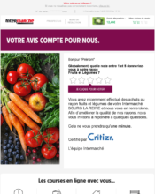 e-mailing - Enquêtes Clients - NPS / Avis clients - Marketing fidélisation - Points et statut - Intermarché - 09/2022