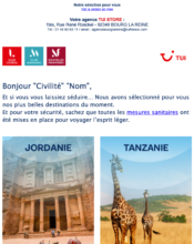 e-mailing - Marketing marque - Communication Produits - Nouveaux produits - Communication Services - Nouveaux Services - TUI - 09/2022