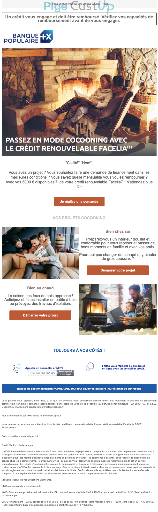 Exemple de Type de media  e-mailing - Banque Populaire - Marketing relationnel - Newsletter