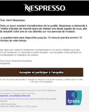 e-mailing - Enquêtes Clients - NPS / Avis clients - Nespresso - 03/2021