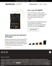 e-mailing - Marketing fidélisation - Animation / Vie du Programme de Fidélité - Points et statut - Recompenses - Marketing relationnel - Anniversaire achat - Nespresso - 11/2019