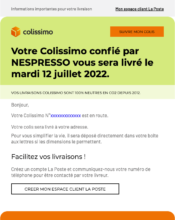 e-mailing - Transactionnels - Suivi de commande Expédition / Livraison - La Poste - 07/2022