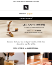 e-mailing - Marketing Acquisition - Derniers jours - Nespresso - 08/2022