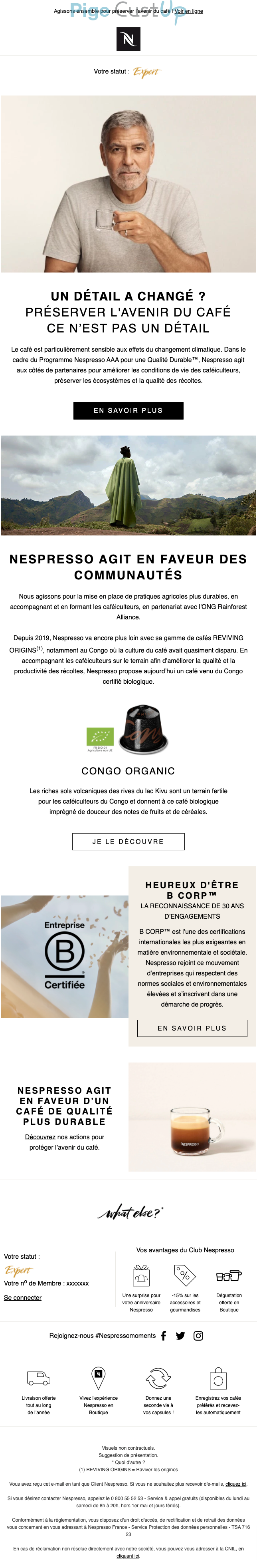 Exemple de Type de media  e-mailing - Nespresso - Marketing relationnel - Newsletter