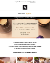 e-mailing - Marketing Acquisition - Derniers jours - Nespresso - 10/2022
