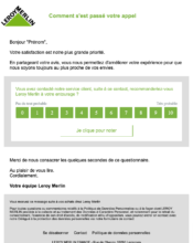 e-mailing - Enquêtes Clients - NPS / Avis clients - Leroy Merlin - 11/2022