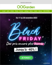 e-mailing - Marketing relationnel - Evénement - Marketing Acquisition - Ventes flash, soldes, demarque, promo, réduction - OoGarden - 11/2022