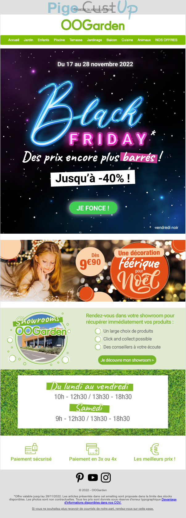 Exemple de Type de media  e-mailing - OoGarden - Marketing relationnel - Evénement - Marketing Acquisition - Ventes flash, soldes, demarque, promo, réduction