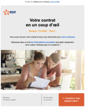 e-mailing - Transactionnels - Confirmation Création de Compte - Confirmation Ouverture de compte - Service Clients - Suivi de demande - EDF - 11/2022