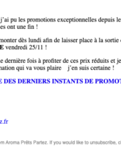 e-mailing - Marketing Acquisition - Derniers jours - Aroma Prêts Partez - 11/2022