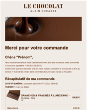 e-mailing - Transactionnels - Confirmation de commande - Alain Ducasse - 11/2022