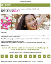 e-mailing - Enquêtes Clients - NPS / Avis clients - Yves Rocher - 11/2022