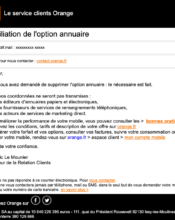 e-mailing - Transactionnels - Résiliation d'un service - Orange - 11/2022