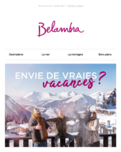 e-mailing - Marketing Acquisition - Ventes flash, soldes, demarque, promo, réduction - Belambra - 11/2022