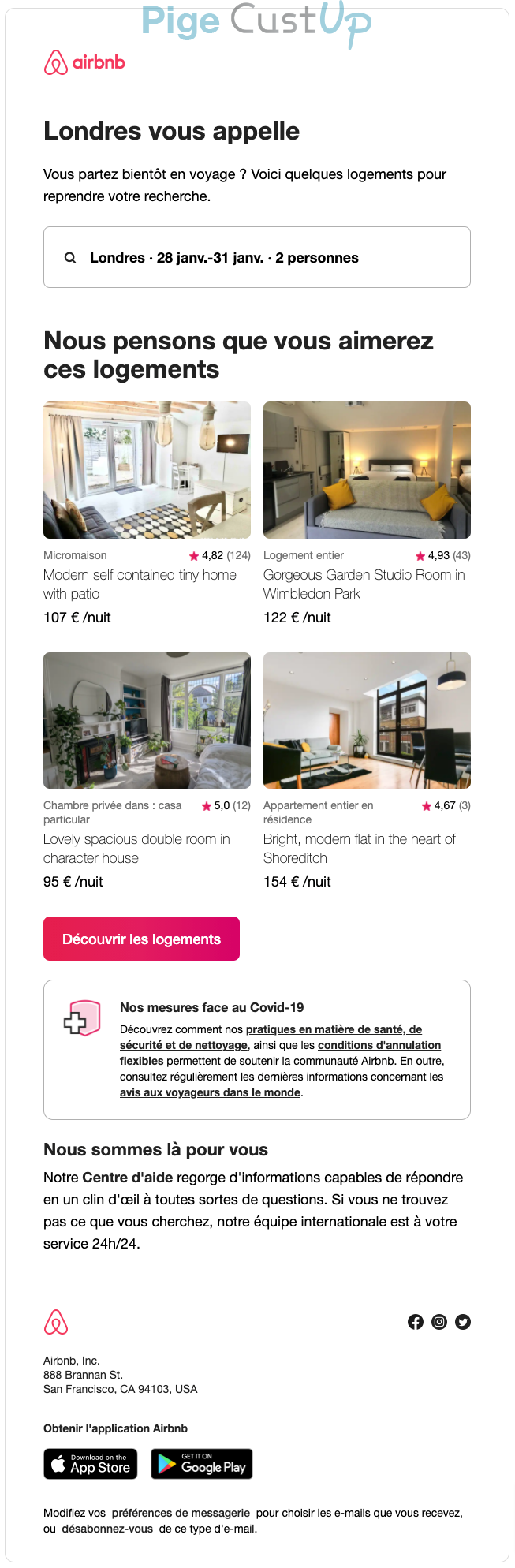 Airbnb Exemple de emailing 11/2022 26211 Benchmark CustUp