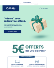 - Marketing relationnel - Anniversaire / Fête contact - Cultura - 07/2023