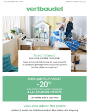 - Marketing relationnel - Bienvenue - Welcome - Marketing Acquisition - Ventes flash, soldes, demarque, promo, réduction - Verbaudet - 10/2023